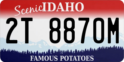 ID license plate 2T8870M