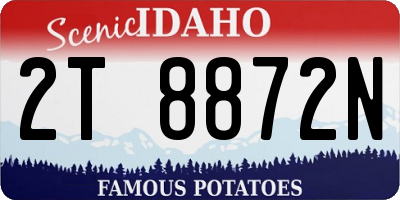 ID license plate 2T8872N