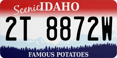 ID license plate 2T8872W