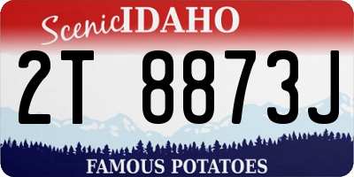 ID license plate 2T8873J