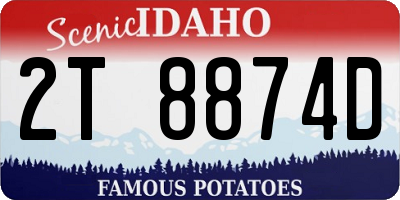 ID license plate 2T8874D