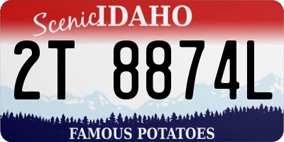 ID license plate 2T8874L