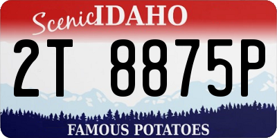 ID license plate 2T8875P