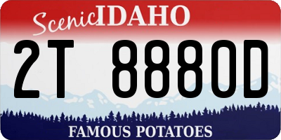 ID license plate 2T8880D