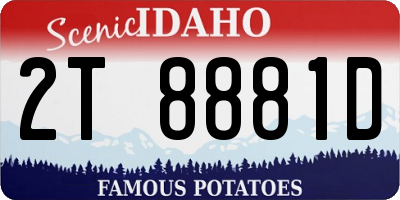 ID license plate 2T8881D