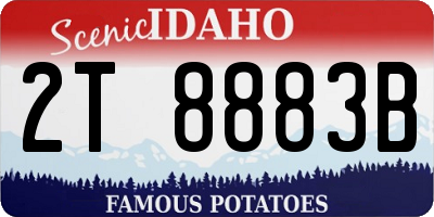 ID license plate 2T8883B