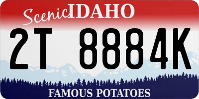 ID license plate 2T8884K