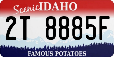 ID license plate 2T8885F