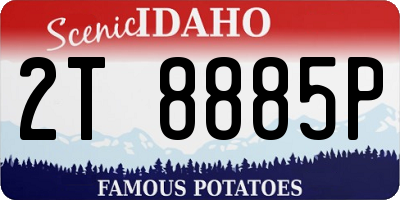 ID license plate 2T8885P