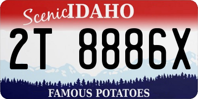 ID license plate 2T8886X