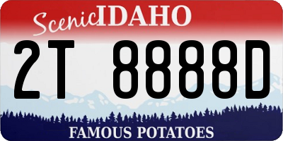 ID license plate 2T8888D