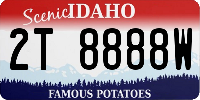 ID license plate 2T8888W