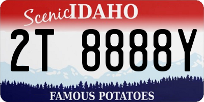 ID license plate 2T8888Y