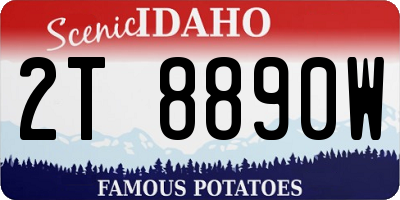 ID license plate 2T8890W