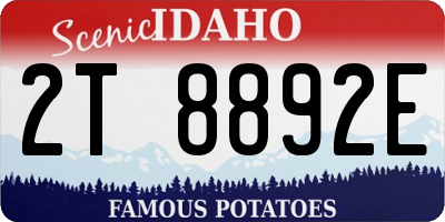 ID license plate 2T8892E