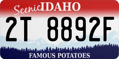 ID license plate 2T8892F