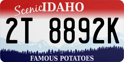 ID license plate 2T8892K