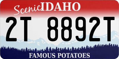 ID license plate 2T8892T