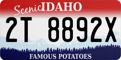 ID license plate 2T8892X