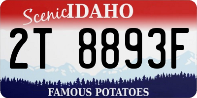 ID license plate 2T8893F