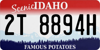 ID license plate 2T8894H