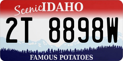 ID license plate 2T8898W