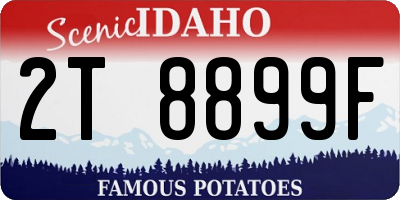 ID license plate 2T8899F