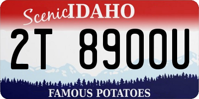 ID license plate 2T8900U