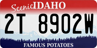 ID license plate 2T8902W
