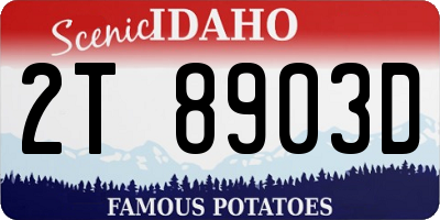 ID license plate 2T8903D