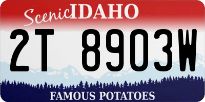ID license plate 2T8903W