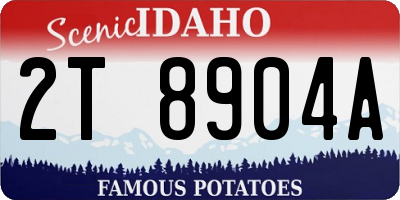 ID license plate 2T8904A