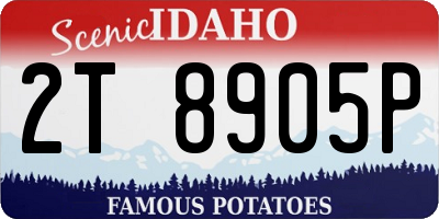 ID license plate 2T8905P
