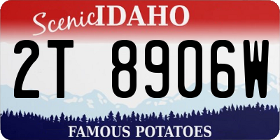 ID license plate 2T8906W