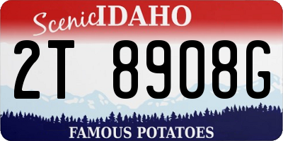 ID license plate 2T8908G