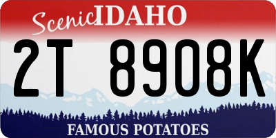 ID license plate 2T8908K