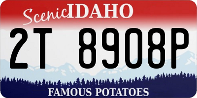 ID license plate 2T8908P
