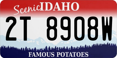 ID license plate 2T8908W