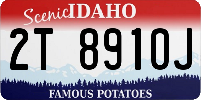 ID license plate 2T8910J