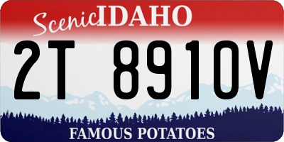 ID license plate 2T8910V