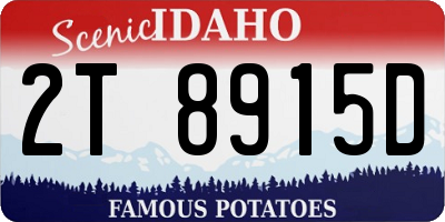 ID license plate 2T8915D