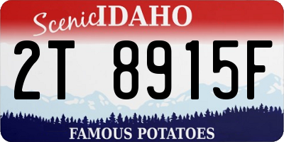ID license plate 2T8915F