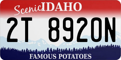 ID license plate 2T8920N