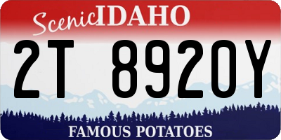 ID license plate 2T8920Y