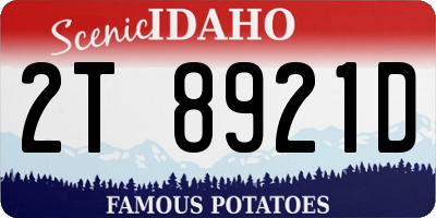ID license plate 2T8921D