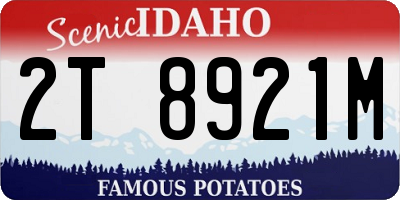 ID license plate 2T8921M
