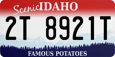 ID license plate 2T8921T
