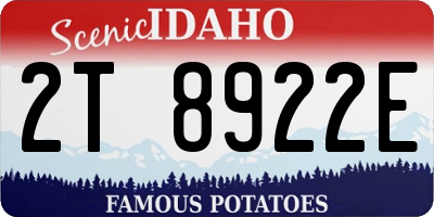 ID license plate 2T8922E