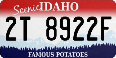 ID license plate 2T8922F