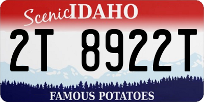 ID license plate 2T8922T